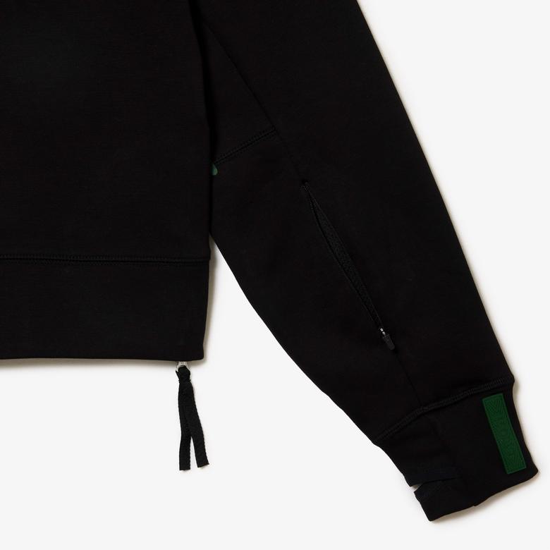 Lacoste Kadın Relaxed Fit Kapüşonlu Siyah Sweatshirt