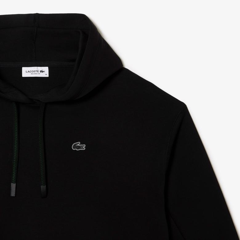 Lacoste Kadın Relaxed Fit Kapüşonlu Siyah Sweatshirt