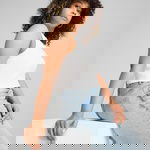 Puma Wardrobe Essentials Ribbed Crop Top Kadın Beyaz Atlet