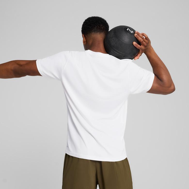 Puma Tad Ess Poly Texture Erkek Beyaz Antrenman T-Shirtü