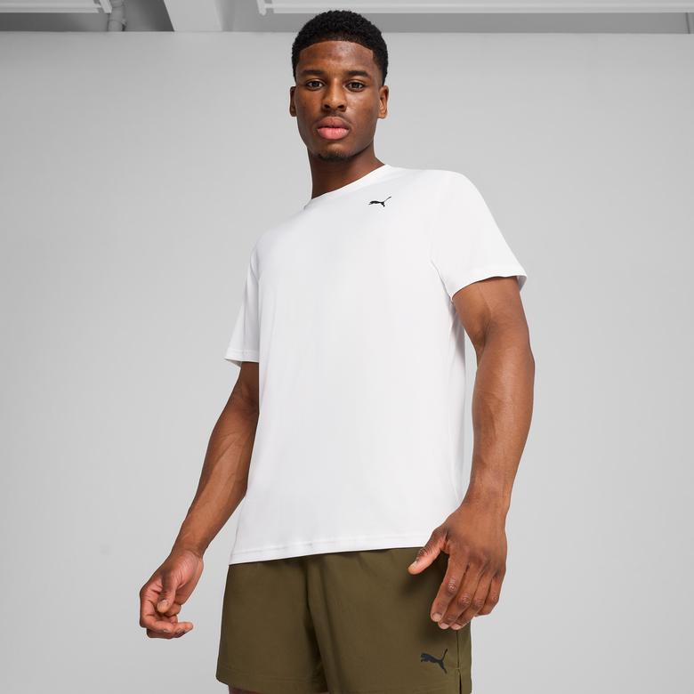 Puma Tad Ess Poly Texture Erkek Beyaz Antrenman T-Shirtü