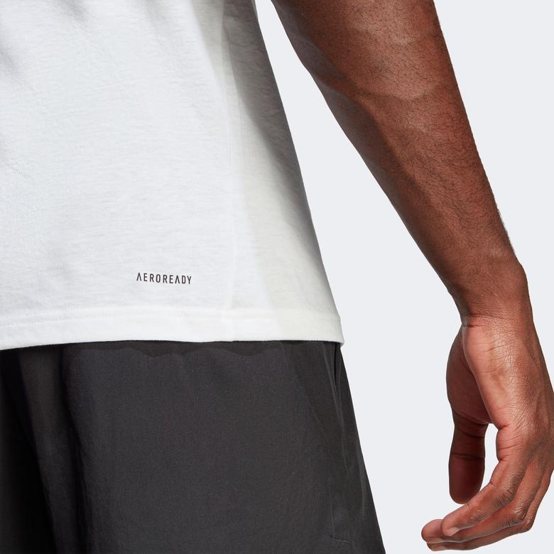 adidas Training Essentials Erkek Beyaz Günlük T-Shirt