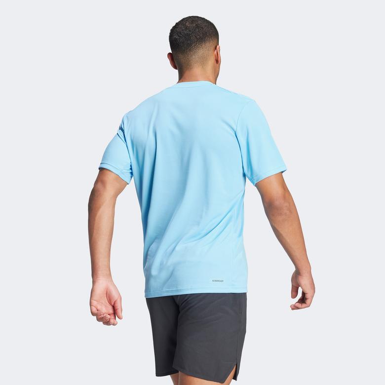 adidas Essentials Erkek Mavi Antrenman T-Shirt