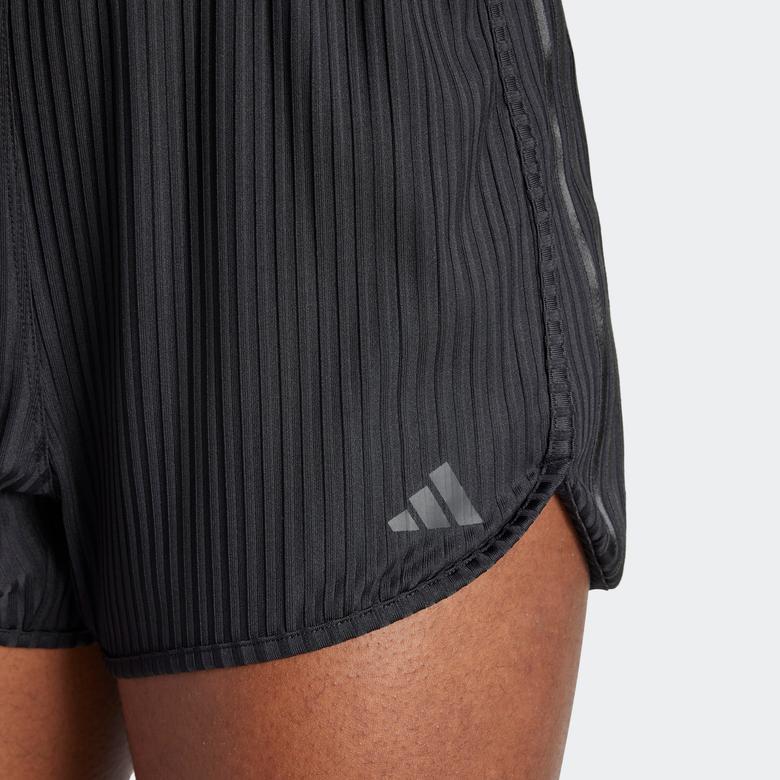 adidas Pacer All Gym Seasonal Rib High Rise Tonal 3 Stripes Kadın Siyah Antrenman Şort