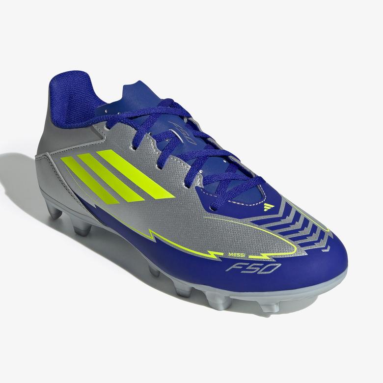 adidas F50 Club Messi Erkek Gri Çim Saha Kramponu