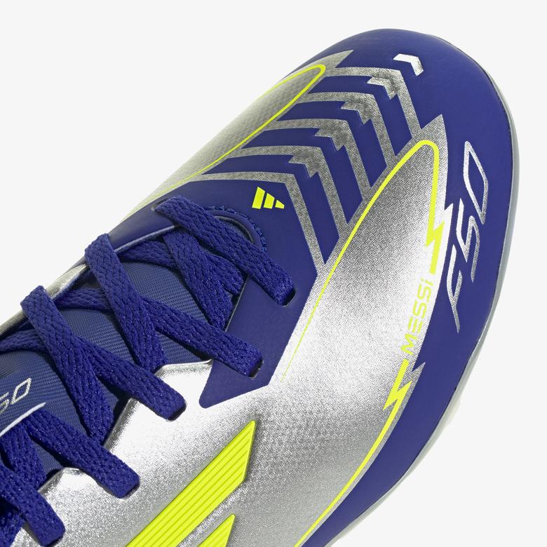 adidas F50 League Messi Çocuk Gri Çim Saha Kramponu
