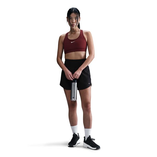 Nike Swoosh Medium Support Kadın Bordo Antrenman Bra