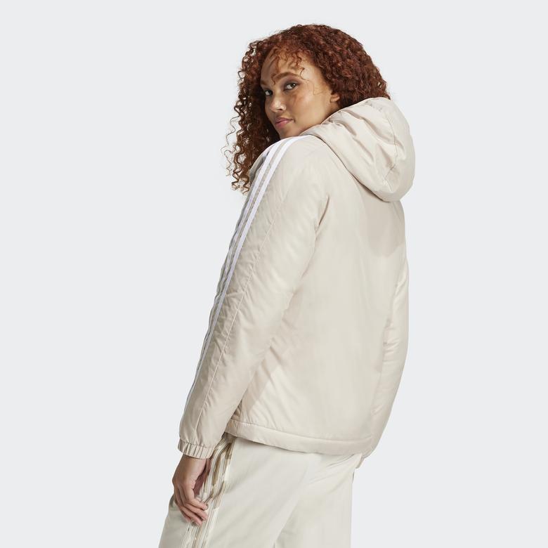 adidas Sportswear Essentials 3 Striped Insulated Kadın Bej Mont