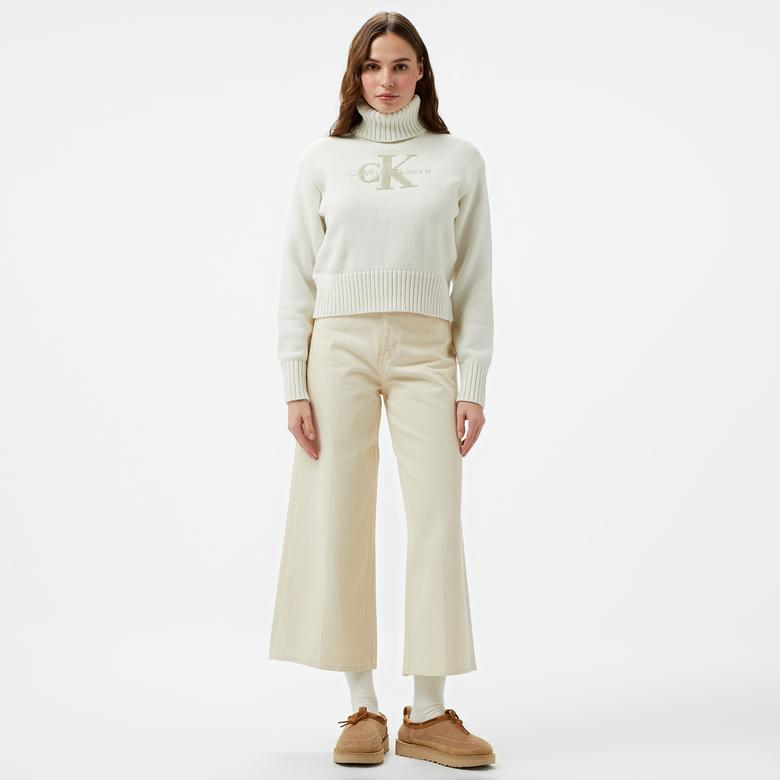 Calvin Klein Jeans Kadın Beyaz Triko