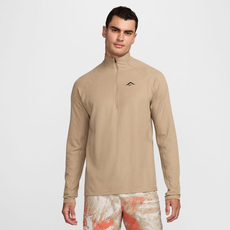 adidas Trail Dri-Fit 1/2 Zip Erkek Kahverengi Antrenman Üstü