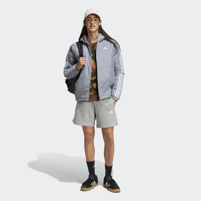 adidas Sportswear Essentials 3 Striped Insulated Kadın Gri Mont