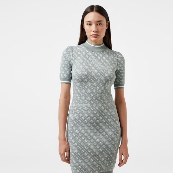 Guess Lise 4Logo Harper Visce Yarn Kadın Yeşil Elbise