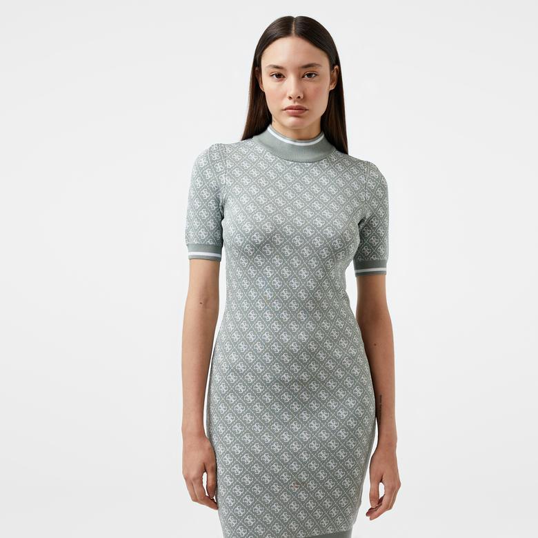 Guess Lise 4Logo Harper Visce Yarn Kadın Yeşil Elbise