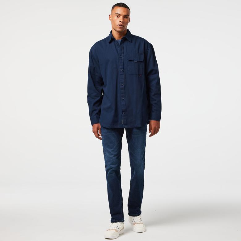 Tommy Jeans Erkek Mavi Gömlek
