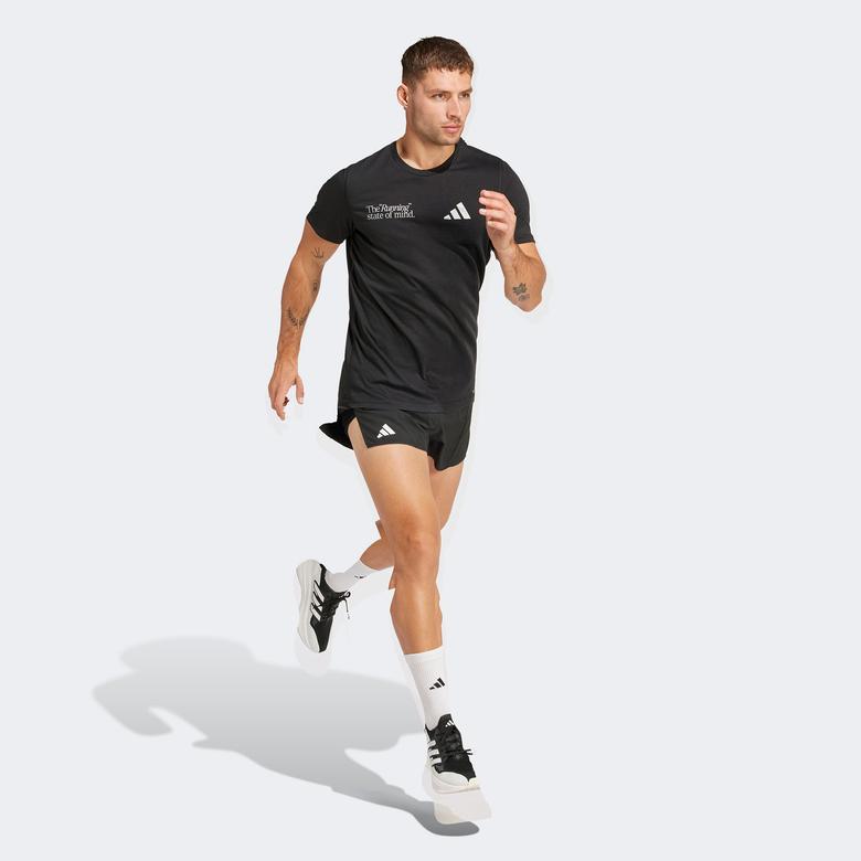 adidas Ultimate Metallic Graphic Erkek Siyah Koşu T-Shirtü