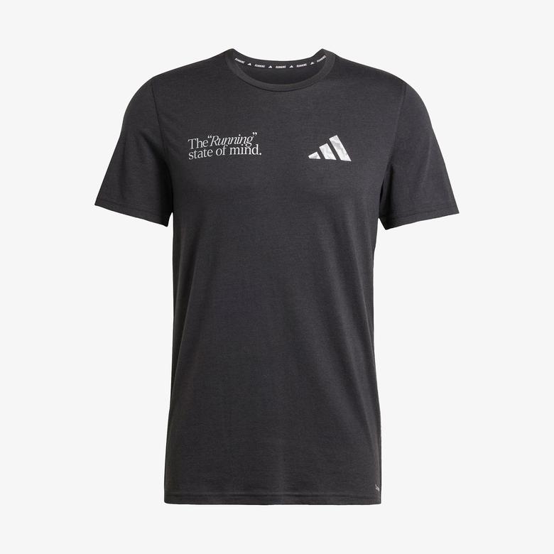 adidas Ultimate Metallic Graphic Erkek Siyah Koşu T-Shirtü