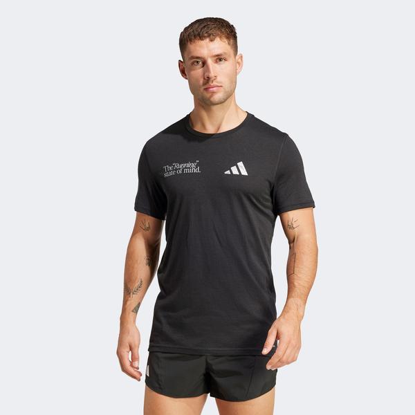 adidas Ultimate Metallic Graphic Erkek Siyah Koşu T-Shirtü