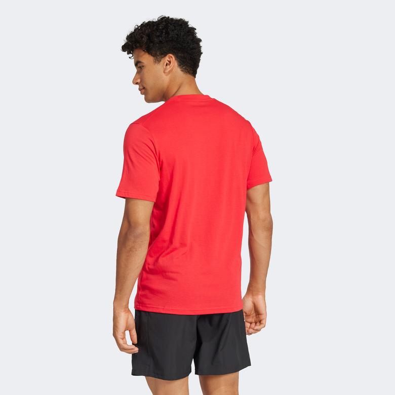 adidas Essentials Feelready Logo Erkek Kırmızı Antrenman T-Shirt