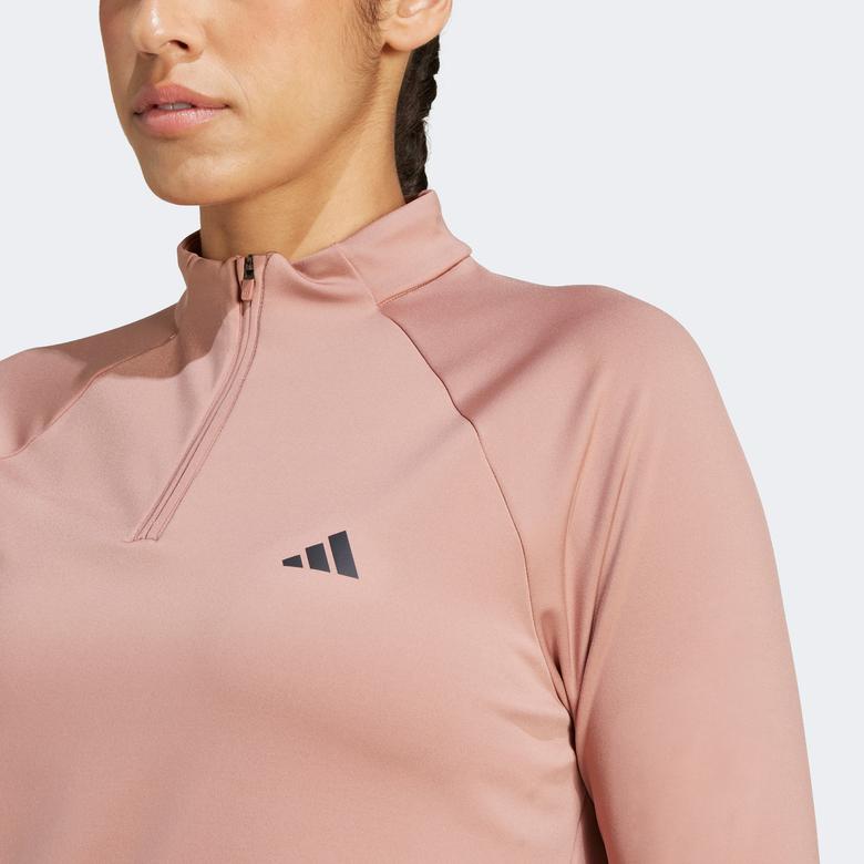 adidas Train Essentials Minimal 1/4 Zip Kadın Pembe Eşofman Üstü