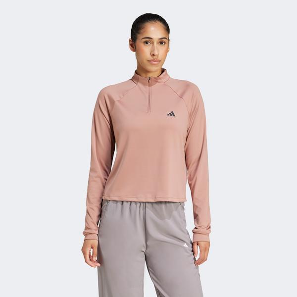 adidas Train Essentials Minimal 1/4 Zip Kadın Pembe Eşofman Üstü