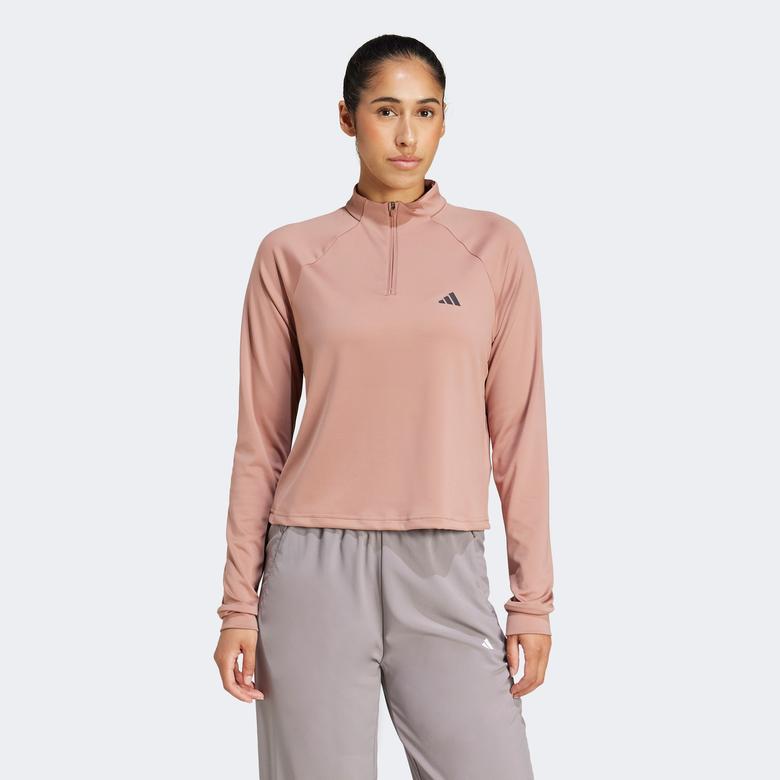 adidas Train Essentials Minimal 1/4 Zip Kadın Pembe Eşofman Üstü
