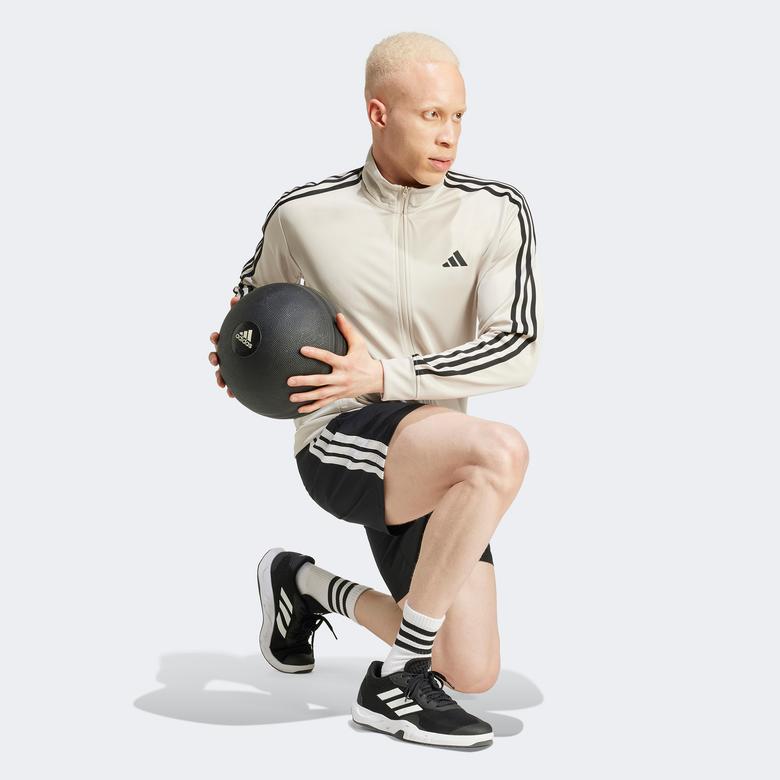 adidas Essentials 3 Stripes Erkek Gri Eşofman Üstü