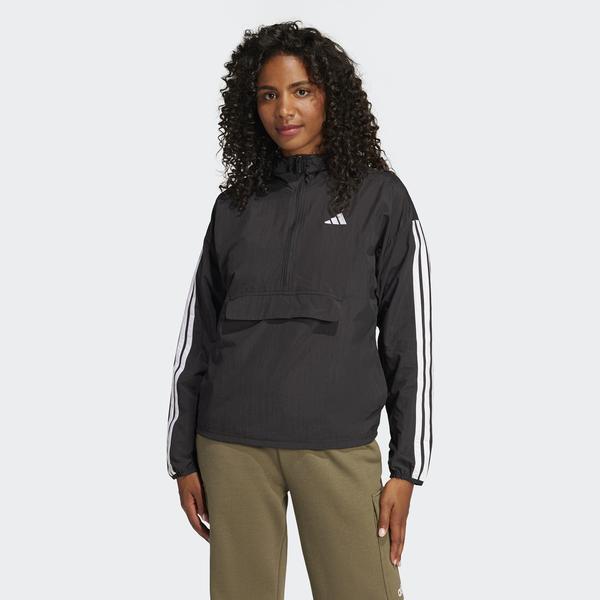 adidas Essentials 3 Striped Lifestyle Kadın Siyah Rüzgarlık Ceket