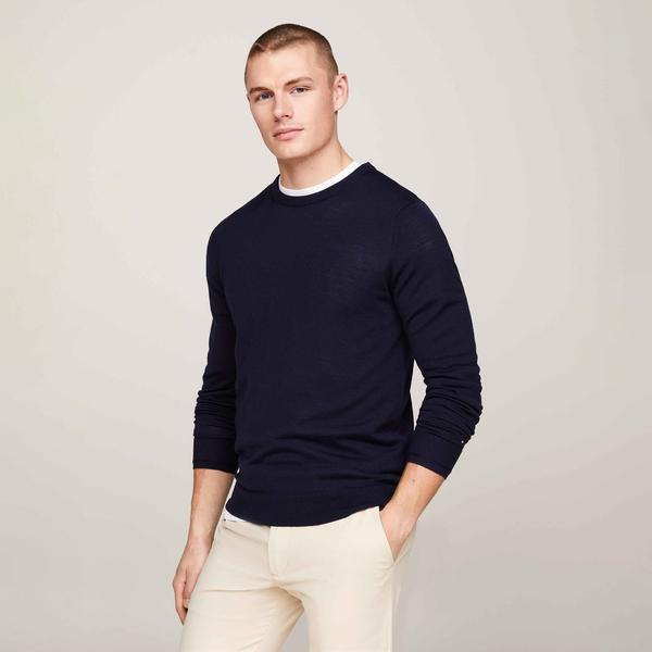 Tommy Hilfiger Erkek Mavi Triko