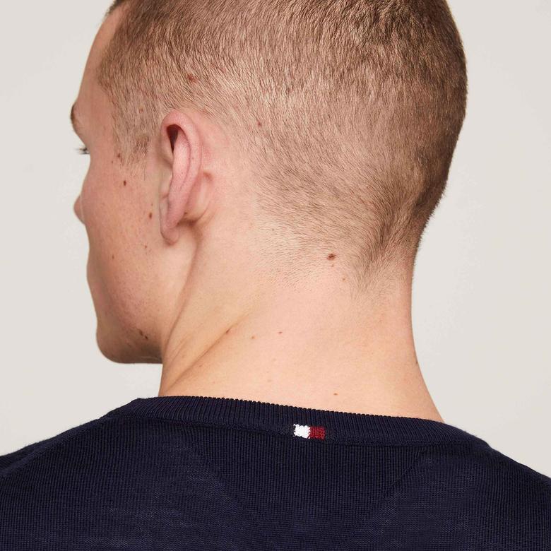 Tommy Hilfiger Erkek Mavi Triko