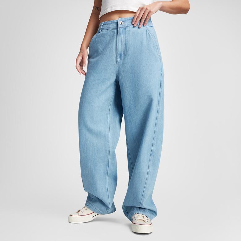 Converse Woven Denim Barrel Kadın Mavi Pantolon