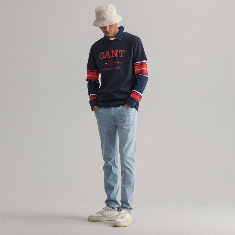 Gant Erkek Mavi Extra Slim Fit Jean Pantolon