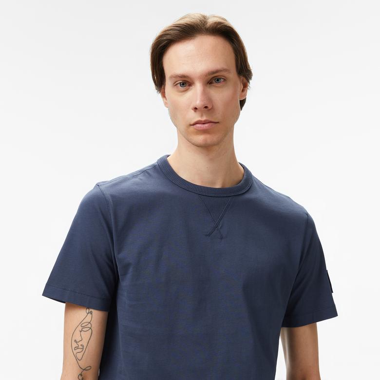 Calvin Klein Jeans Erkek Mavi T-Shirt