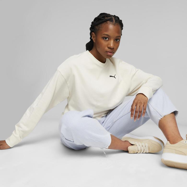 Puma Better Essentıals Crew Kadın Bej Sweatshirt
